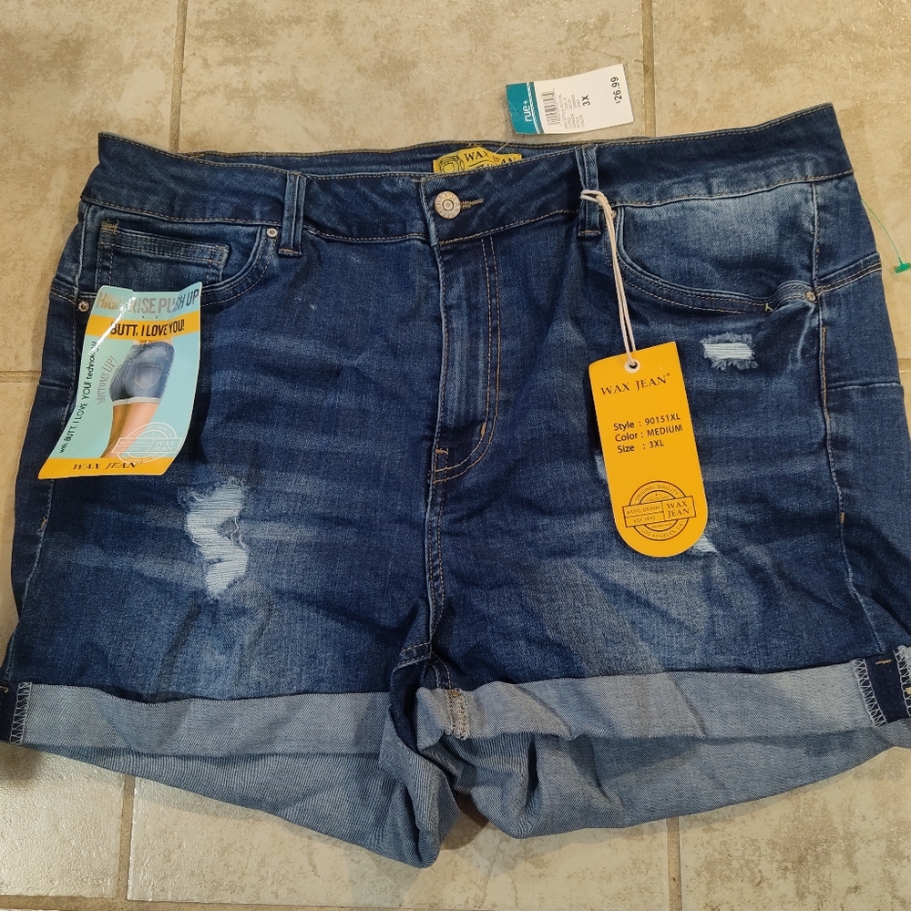 Wax Jeans Butt, I Love You" 3X Push up collection. High Rise Push up. Blue